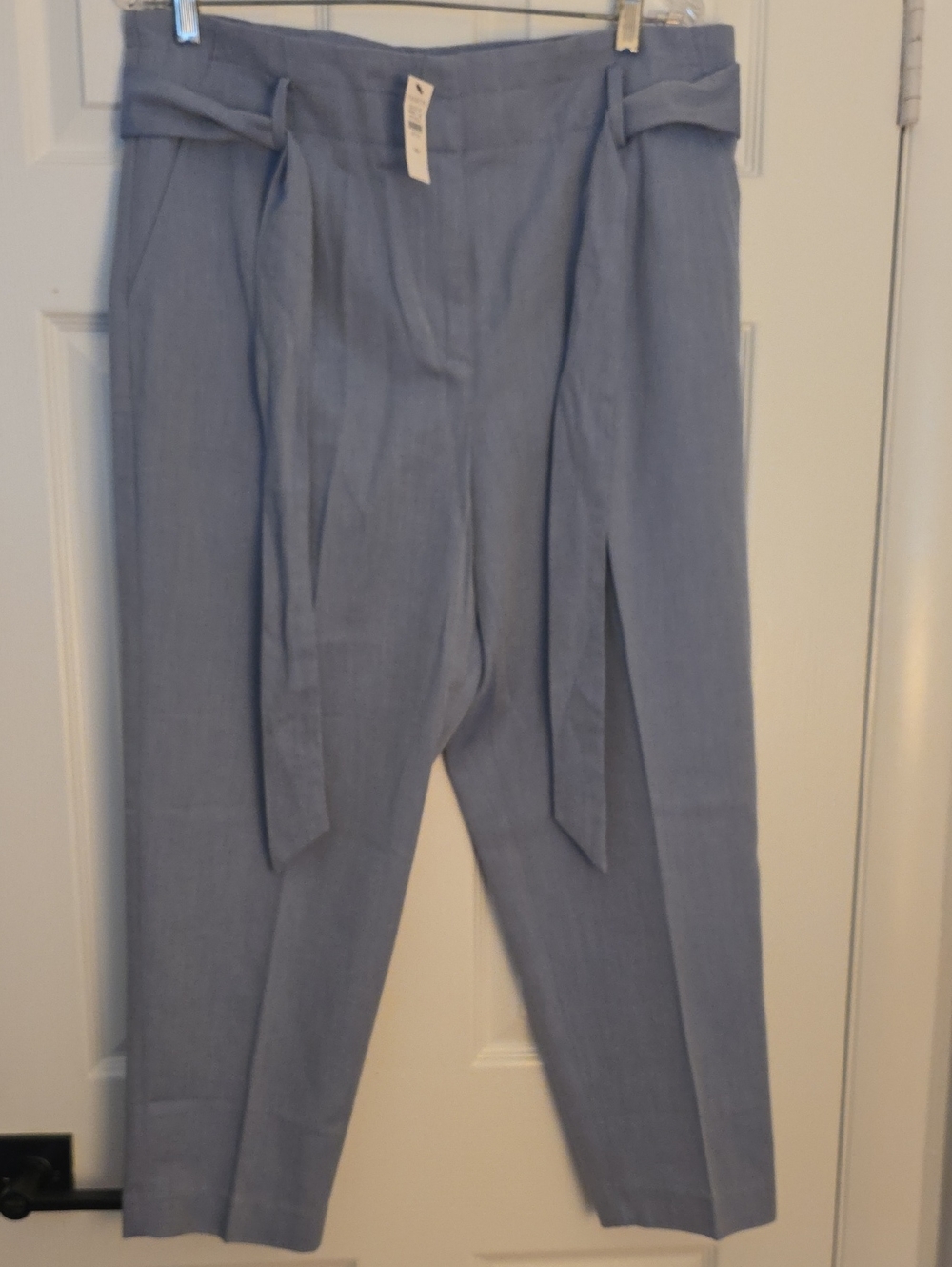 Talbots Belted Ankle Pants Women's Blue 14P NWT
